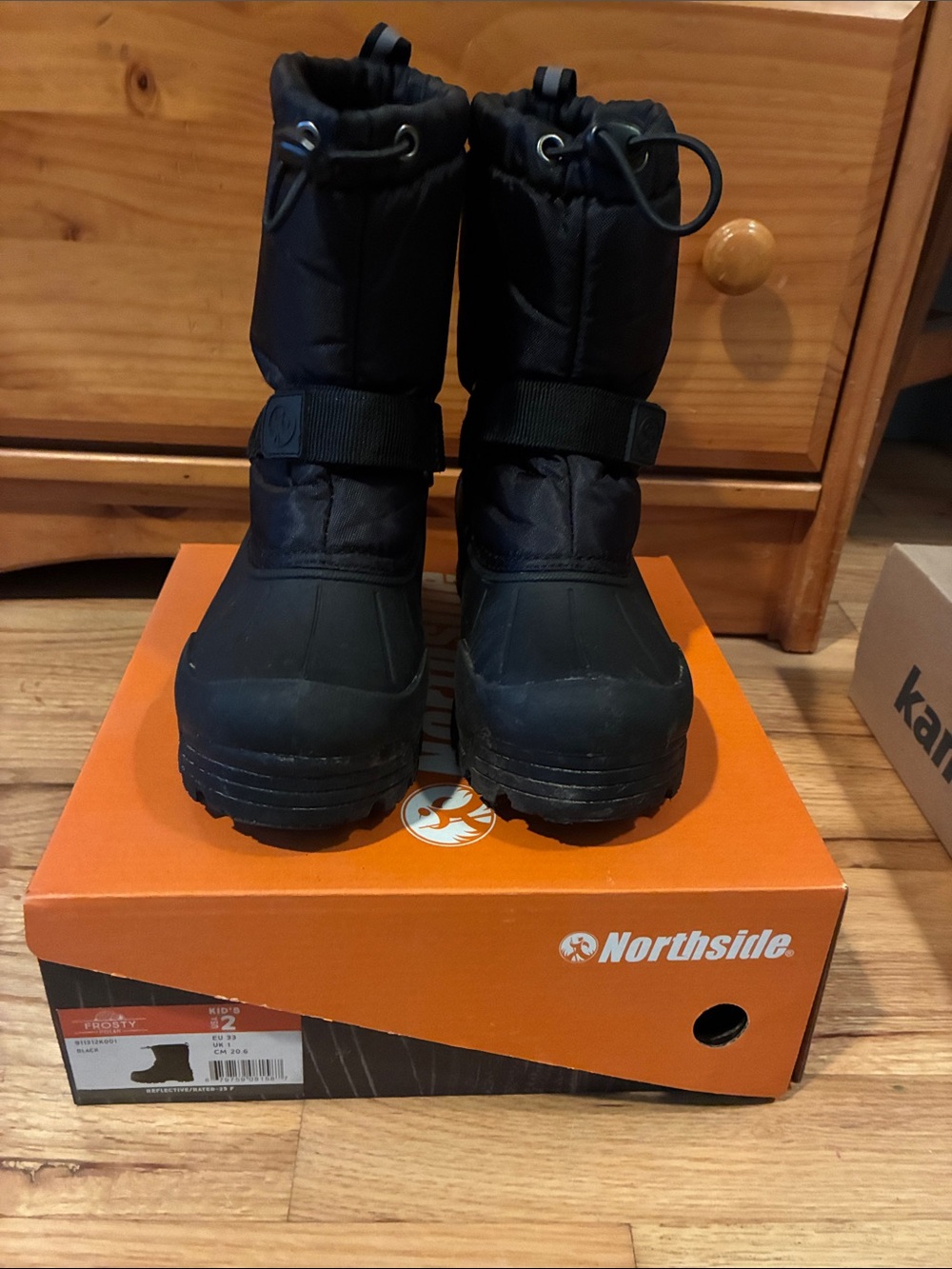 Northside Black Kids' Reflective-Strip Winter Boots